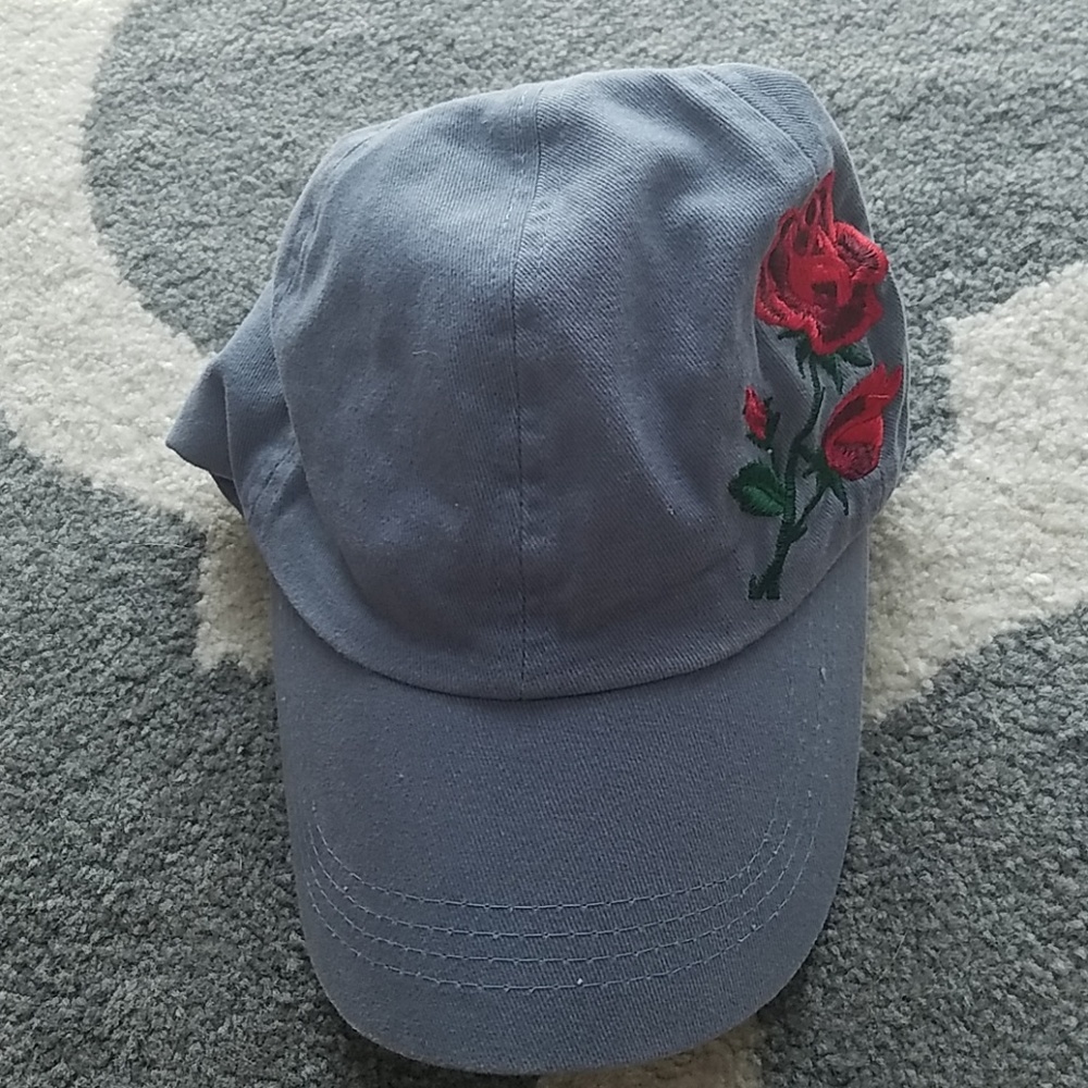 Blue embroidered hat